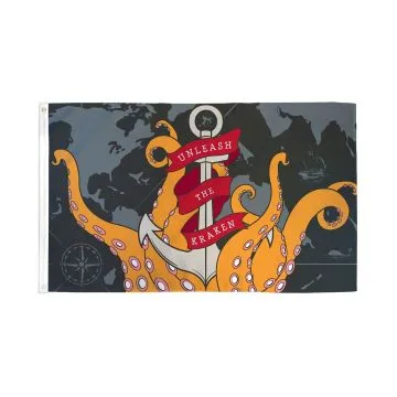 DRAPEAU KRAKEN 150x90cm - DRAPEAU DU MONSTRE SCANDINAVE 90 x 150 cm - DRAPEAUX