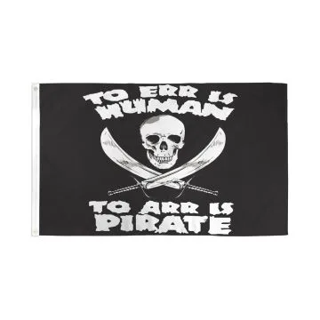 DRAPEAU PIRATE CONTRE HUMAIN 150x90cm - DRAPEAU CORSAIRE TÊTE DE MORT 90 x 150 cm - DRAPEAUX