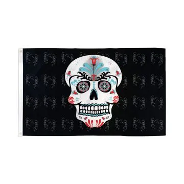 DRAPEAU PIRATE CATRIN MEN 150x90cm - DRAPEAU DU DIA DE LOS MUERTOS 90 x 150 cm - DRAPEAUX