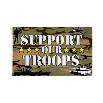 DRAPEAU SUPPORT OUR TROOPS CAMOUFLAGE 150x90cm - DRAPEAU APPUYONS NOS TROUPES 90 x 150 cm - DRAPEAUX