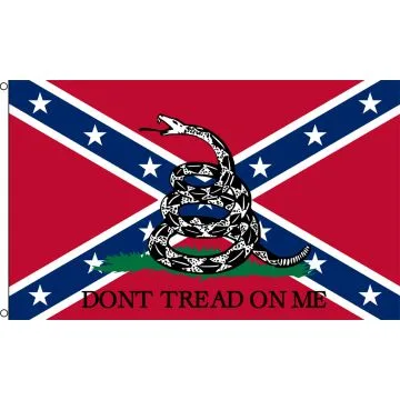 DRAPEAU SUDISTE DON\'T TREAD ON ME 150x90cm - DRAPEAU REBEL CONFÉDÉRÉ 90 x 150 cm - DRAPEAUX