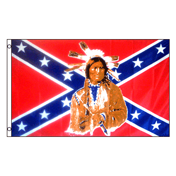 DRAPEAU SUDISTE AVEC INDIEN 150x90cm - DRAPEAU REBEL CONFÉDÉRÉ 90 x 150 cm - DRAPEAUX