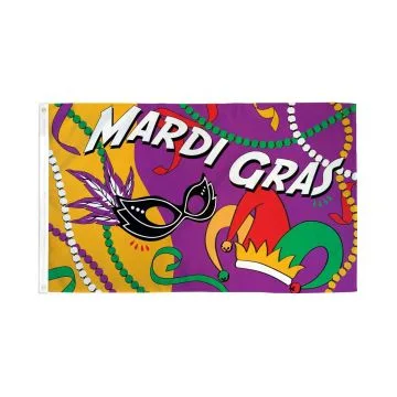 DRAPEAU MARDI GRAS DÉGUISEMENT 150x90cm - DRAPEAU DU CARNAVAL 90 x 150 cm - DRAPEAUX