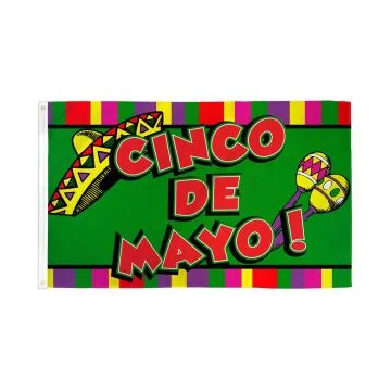 DRAPEAU CINCO DE MAYO AU MEXIQUE 150x90cm - DRAPEAU DU 5 MAI 90 x 150 cm - DRAPEAUX