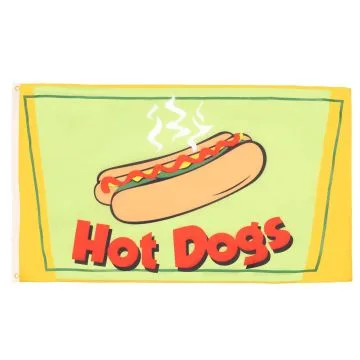 DRAPEAU HOT-DOG 150x90cm - DRAPEAU DES HOTDOGS 90 x 150 cm - DRAPEAUX