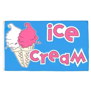 DRAPEAU GLACE ICE CREAM 150x90cm - DRAPEAU DES CRÈMES GLACÉES 90 x 150 cm - DRAPEAUX
