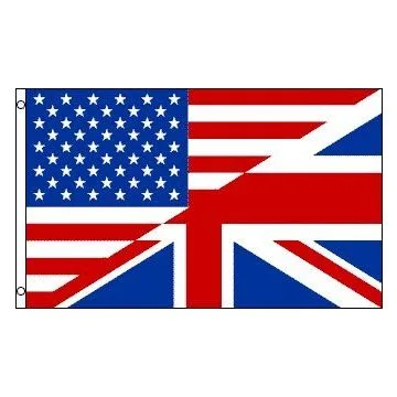 DRAPEAU AMITIÉ ROYAUME UNI - ETATS-UNIS 150x90cm - DRAPEAU DE L\'AMITIÉ ANGLO SAXONNE 90 x 150 cm - DRAPEAUX
