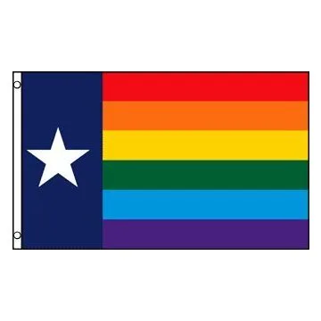 DRAPEAU TEXAS ARC-EN-CIEL 150x90cm - DRAPEAU GAY TEXAN 90 x 150 cm - DRAPEAUX