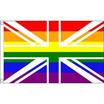 DRAPEAU ROYAUME-UNI ARC-EN-CIEL 150x90cm - DRAPEAU BRITANNIQUE GAY 90 x 150 cm - DRAPEAUX