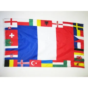 DRAPEAU EURO 2016 DE FOOTBALL 24 ÉQUIPES 150x90cm - DRAPEAU CHAMPIONNAT D\'EUROPE DE FOOTBALL 90 x 150 cm - DRAPEAUX