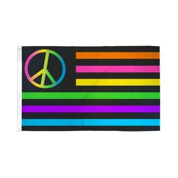 DRAPEAU ETATS-UNIS PAIX NÉON 150x90cm - DRAPEAU AMÉRICAIN - USA 90 x 150 cm - DRAPEAUX