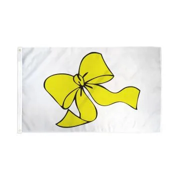 DRAPEAU RUBAN JAUNE 150x90cm - DRAPEAU SOLDATS EN GUERRE 90 x 150 cm - DRAPEAUX