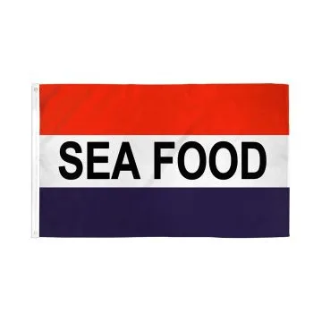 DRAPEAU POISSON ET FRUITS DE MER 150x90cm - DRAPEAU SEAFOOD 90 x 150 cm - DRAPEAUX