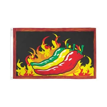 DRAPEAU PIMENTS 3 COULEURS 150x90cm - DRAPEAU DES CHILE 90 x 150 cm - DRAPEAUX