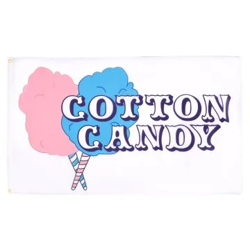 DRAPEAU BARBE À PAPA 150x90cm - DRAPEAU COTTON CANDY 90 x 150 cm - DRAPEAUX