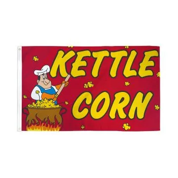 DRAPEAU KETTLE CORN 150x90cm - DRAPEAU POPCORN 90 x 150 cm - DRAPEAUX