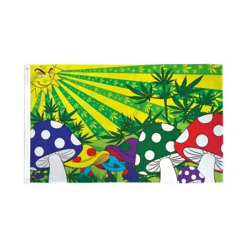 DRAPEAU CHAMPIGNON HALLUCINOGÈNE 150x90cm - DRAPEAU DES CHAMPIS 90 x 150 cm - DRAPEAUX