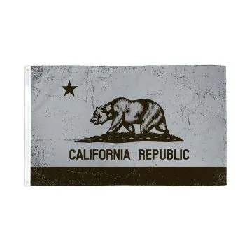 DRAPEAU CALIFORNIE NOIR ET GRIS 150x90cm - DRAPEAU CALIFORNIEN 90 x 150 cm - DRAPEAUX