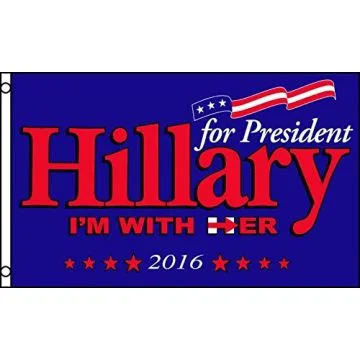 DRAPEAU HILLARY CLINTON 150x90cm - DRAPEAU DES DÉMOCRATES 90 x 150 cm - DRAPEAUX