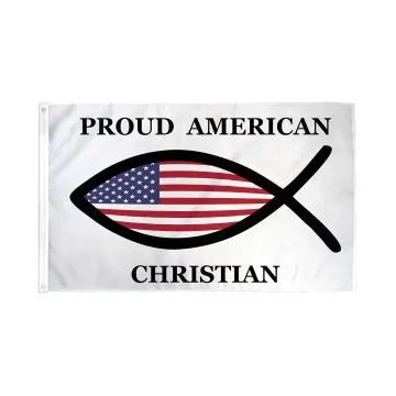 DRAPEAU POISSON CHRÉTIEN ICHTUS 150x90cm - DRAPEAU DU CHRISTIANISME 90 x 150 cm - DRAPEAUX