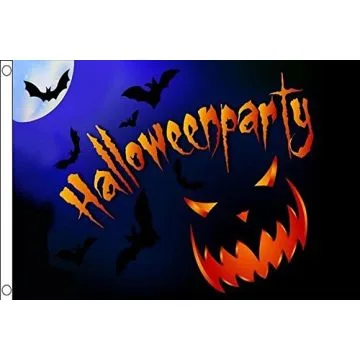DRAPEAU HALLOWEEN PARTY CITROUILLE 150x90cm - DRAPEAU FÍ?TE D\'HALLOWEEN 90 x 150 cm - DRAPEAUX