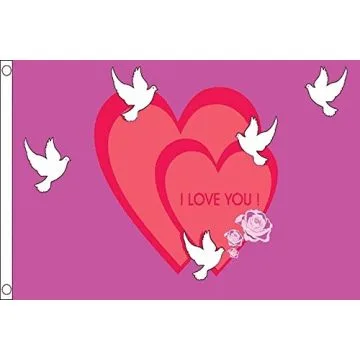 DRAPEAU I LOVE YOU 150x90cm - DRAPEAU AMOUR JE T\'AIME 90 x 150 cm - DRAPEAUX