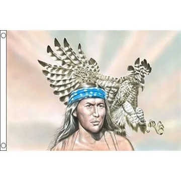 DRAPEAU INDIEN D\'AMÍ?RIQUE AVEC AIGLE 150x90cm - DRAPEAU DES INDIENS 90 x 150 cm - DRAPEAUX