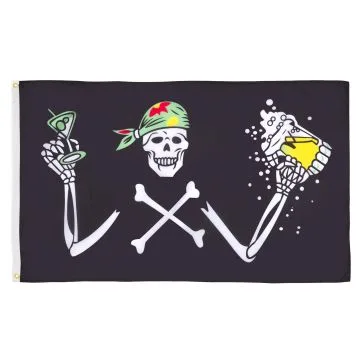 DRAPEAU PIRATE BUVEUR DE BIÍ?RES 150x90cm - DRAPEAU C\'EST LA FÍ?TE 90 x 150 cm - DRAPEAUX