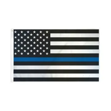 DRAPEAU ETATS-UNIS BLUE BLACK LINE 150x90cm - DRAPEAU THIN BLUE LINE 90 x 150 cm - DRAPEAUX