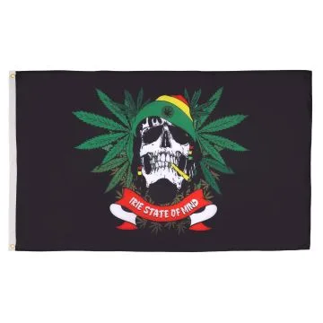 DRAPEAU PIRATE RASTA 150x90cm - DRAPEAU TÍ?TE DE MORT RASTAFARI 90 x 150 cm - DRAPEAUX
