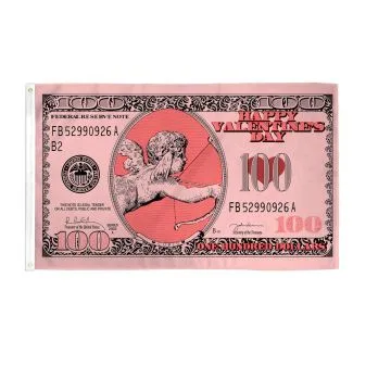 DRAPEAU BILLET DE 100 DOLLARS AMÍ?RICAIN CUPIDON 150x90cm - DRAPEAU HUNDRED DOLLARS 90 x 150 cm - DRAPEAUX
