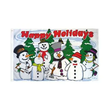 DRAPEAU BONNES VACANCES DE NOÍ?L 150x90cm - DRAPEAU BONHOMME DE NEIGE 90 x 150 cm - DRAPEAUX