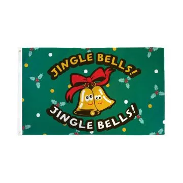 DRAPEAU CLOCHES DE NOEL JINGLE BELLS 150x90cm - DRAPEAU VIVE LE VENT 90 x 150 cm - DRAPEAUX