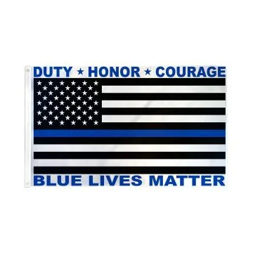 DRAPEAU BLUE LIVES MATTER 150x90cm - DRAPEAU LES VIES DES POLICIERS COMPTENT 90 x 150 cm - DRAPEAUX