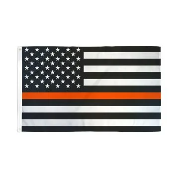 DRAPEAU ETATS-UNIS THIN ORANGE LINE 150x90cm - DRAPEAU USA LIGNE ORANGE 90 x 150 cm - DRAPEAUX
