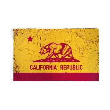 DRAPEAU CALIFORNIE ROUGE ET OR 150x90cm - DRAPEAU CALIFORNIEN 90 x 150 cm - DRAPEAUX