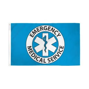 DRAPEAU EMERGENCY MEDICAL SERVICE DES ETATS-UNIS 150x90cm - DRAPEAU URGENCES DES USA 90 x 150 cm - DRAPEAUX