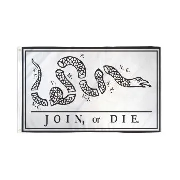 DRAPEAU JOIN OR DIE FRANKLIN 150x90cm - DRAPEAU S\'UNIR OU PÍ?RIR 90 x 150 cm - DRAPEAUX