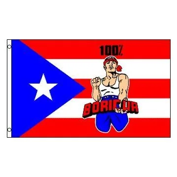 DRAPEAU PORTO RICO 100% BORICUA 150x90cm - DRAPEAU PORTORICAIN - PUERTO RICO 90 x 150 cm - DRAPEAUX