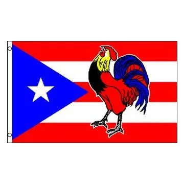 DRAPEAU PORTO RICO COQ 150x90cm - DRAPEAU PORTORICAIN - PUERTO RICO 90 x 150 cm - DRAPEAUX