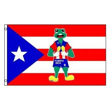 DRAPEAU PORTO RICO GRENOUILLE 150x90cm - DRAPEAU PORTORICAIN - PUERTO RICO 90 x 150 cm - DRAPEAUX