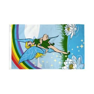 DRAPEAU ARC EN CIEL AVEC FÍ?E 150x90cm - DRAPEAU RAINBOW FÍ?Í?RIQUE 90 x 150 cm - DRAPEAUX