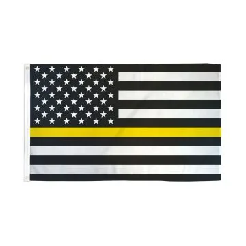 DRAPEAU ETATS-UNIS THIN YELLOW LINE 150x90cm - DRAPEAU USA LIGNE JAUNE 90 x 150 cm - DRAPEAUX