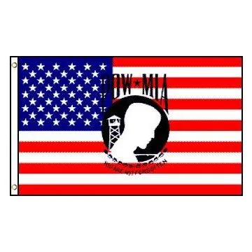 DRAPEAU ETATS-UNIS AVEC LOGO POW-MIA 150x90cm - DRAPEAU AMÍ?RICAIN - USA 90 x 150 cm - DRAPEAUX
