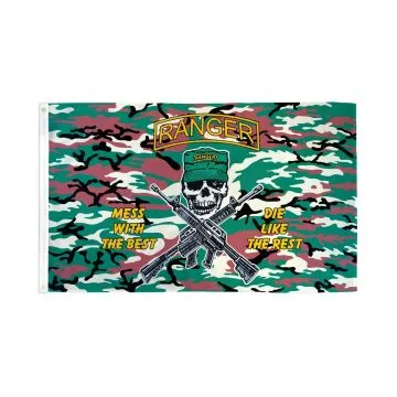 DRAPEAU RANGER DES ETATS-UNIS CAMOUFLAGE 150x90cm - DRAPEAU DES RANGERS AMÍ?RICAINS 90 x 150 cm - DRAPEAUX