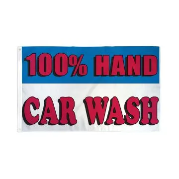 DRAPEAU HAND CAR WASH 150x90cm - DRAPEAU STATION DE LAVAGE 90 x 150 cm - DRAPEAUX