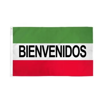 DRAPEAU BIENVENIDOS BIENVENUE 150x90cm - DRAPEAU BIENVENU MEXICAIN 90 x 150 cm - DRAPEAUX
