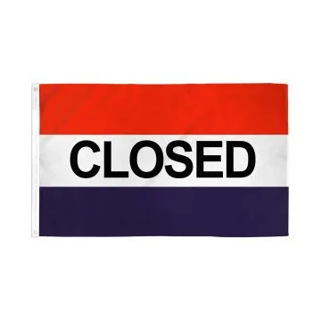 DRAPEAU C\'EST FERMÍ? CLOSED 150x90cm - DRAPEAU MAGASIN FERMÍ? 90 x 150 cm - DRAPEAUX