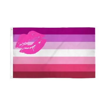 DRAPEAU FIERTÍ? LESBIENNE FÍ?MININE LIPSTICK 150x90cm - DRAPEAU LGBT 90 x 150 cm - DRAPEAUX