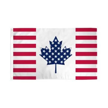 DRAPEAU AMITIÍ? ETATS-UNIS CANADA 150x90cm - DRAPEAU AMÍ?RICANO-CANADIEN 90 x 150 cm - DRAPEAUX